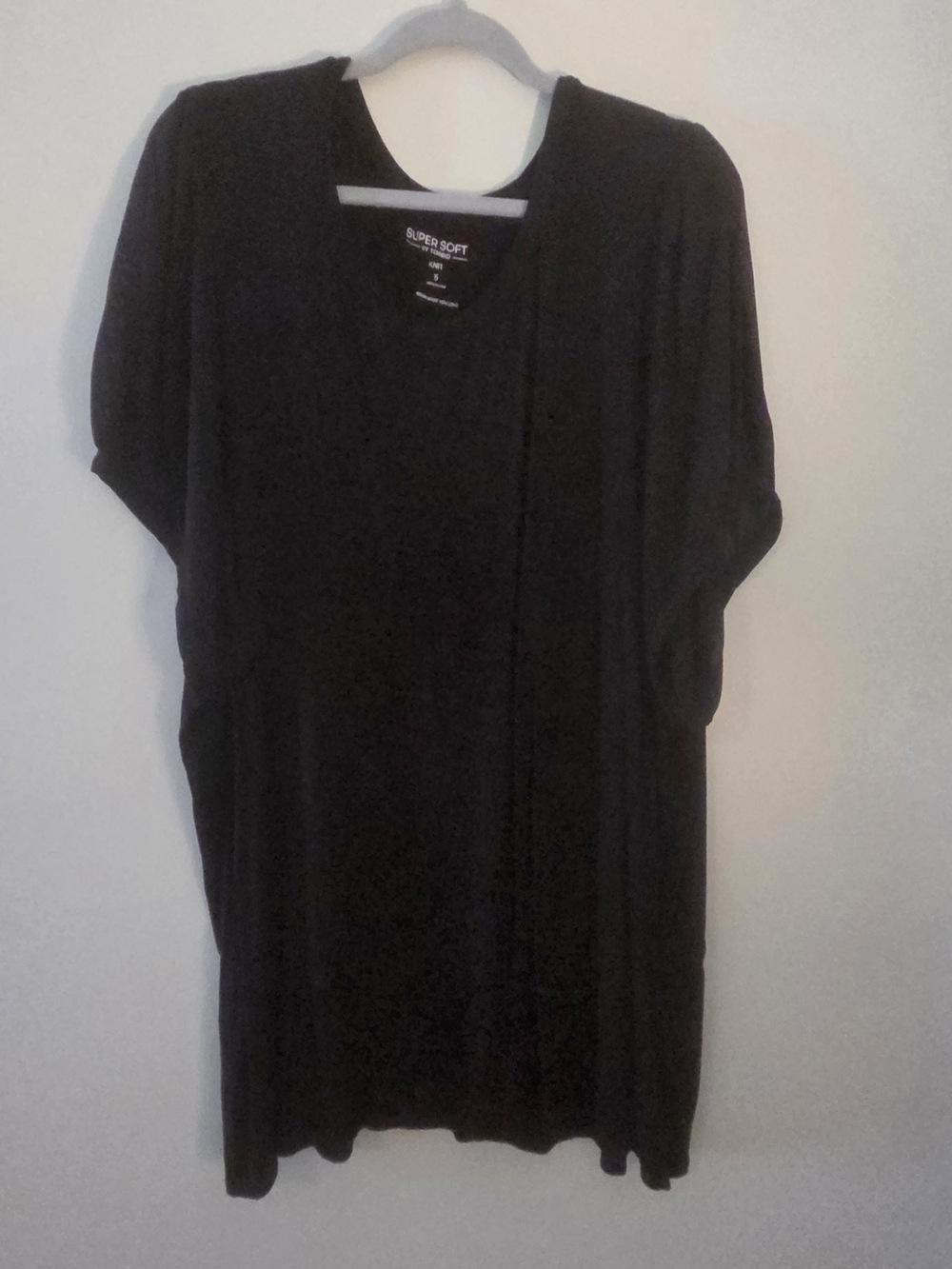 Torrid Black Super Soft Knit Tee With Sheer Sleeves